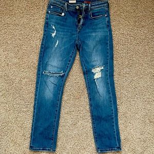 PILCRO distressed mid rise denim